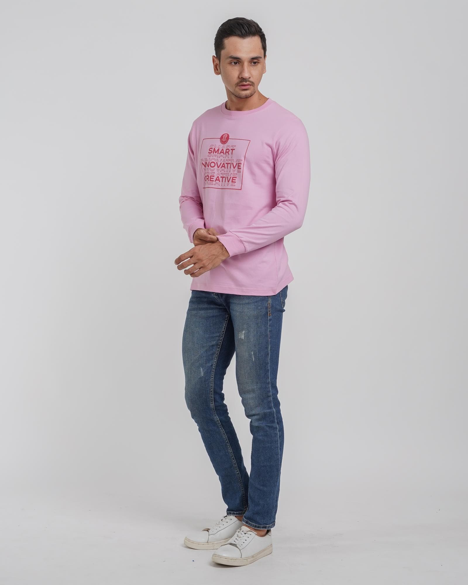 Kaos Lengan Panjang Baby Pink Universitas Terbuka Pria/Wanita