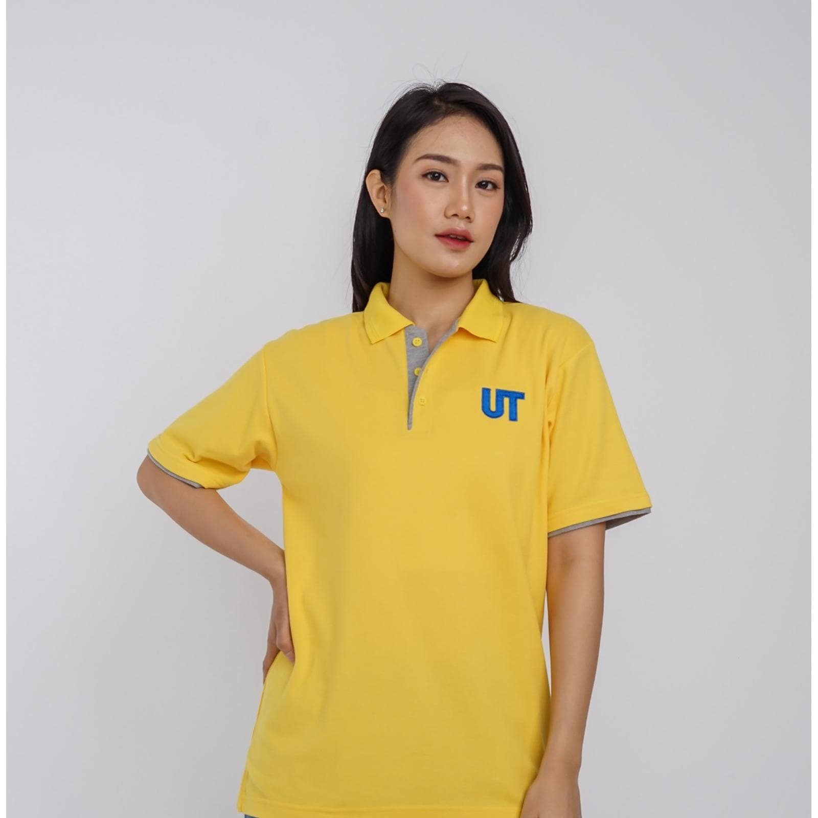 Kaos Polo Lengan Pendek Kuning Universitas Terbuka Pria/Wanita