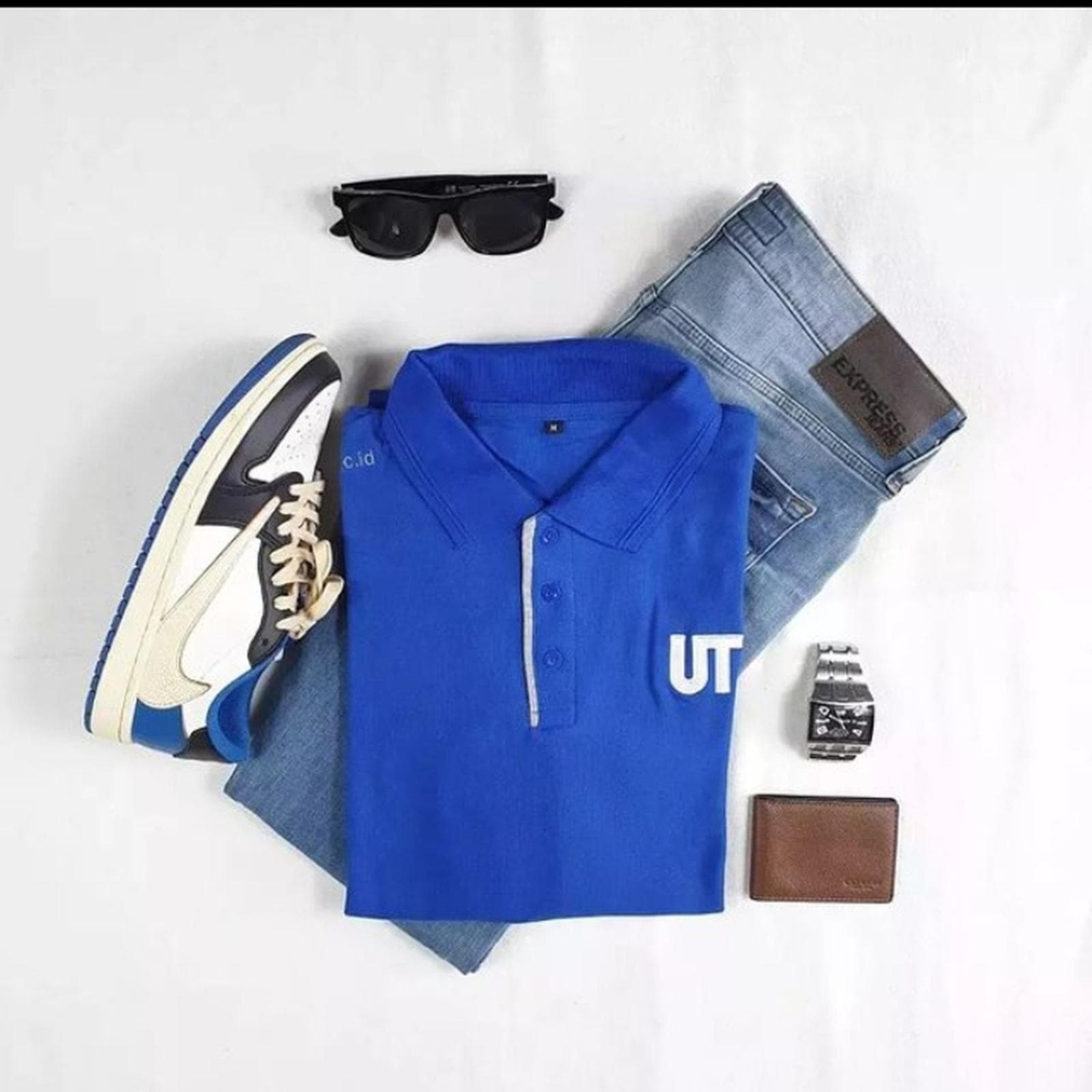 Kaos Polo Lengan Panjang Biru Benhur Universitas Terbuka Pria/Wanita