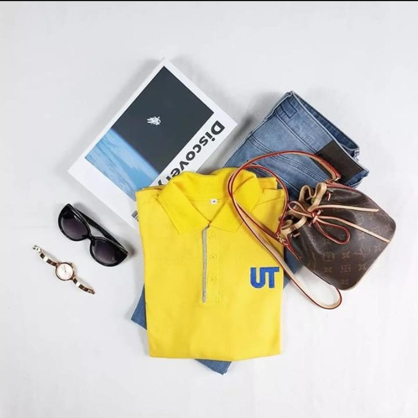 Kaos Polo Lengan Panjang Kuning Universitas Terbuka Pria/Wanita