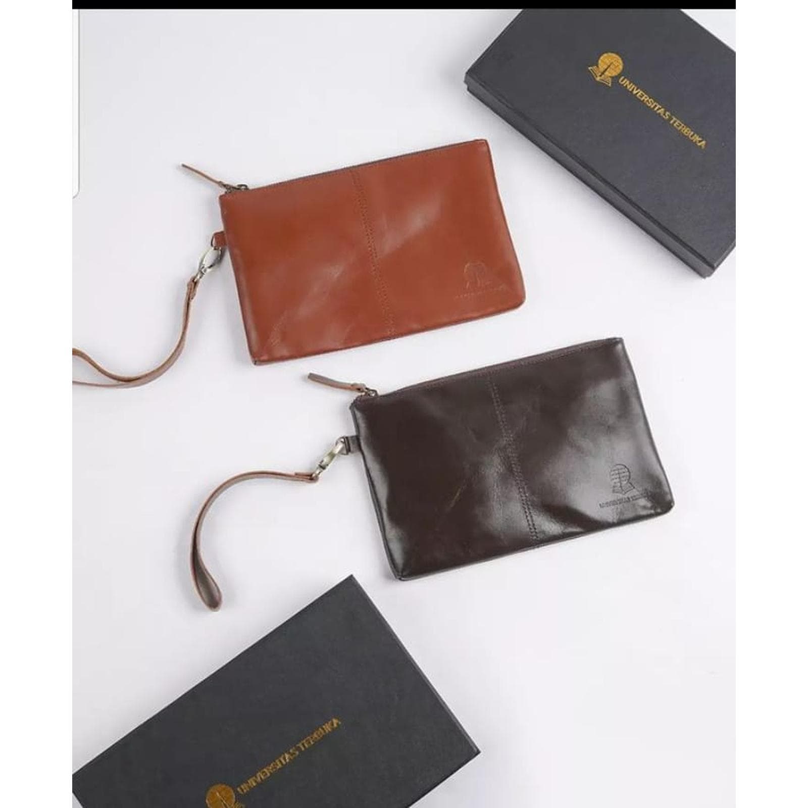 Simple Clutch Premium Kulit Universitas Terbuka Pria/Wanita