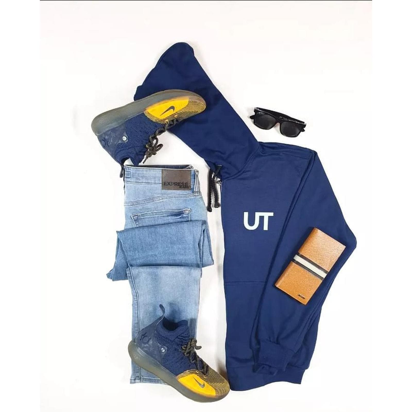 Jaket Hoodie Navy Ziper Universitas Terbuka Pria/Wanita