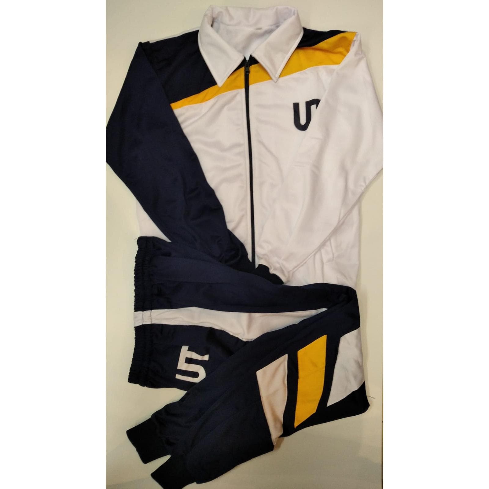 Training Set Putih kuning dan navy Universitas Terbuka Pria/wanita
